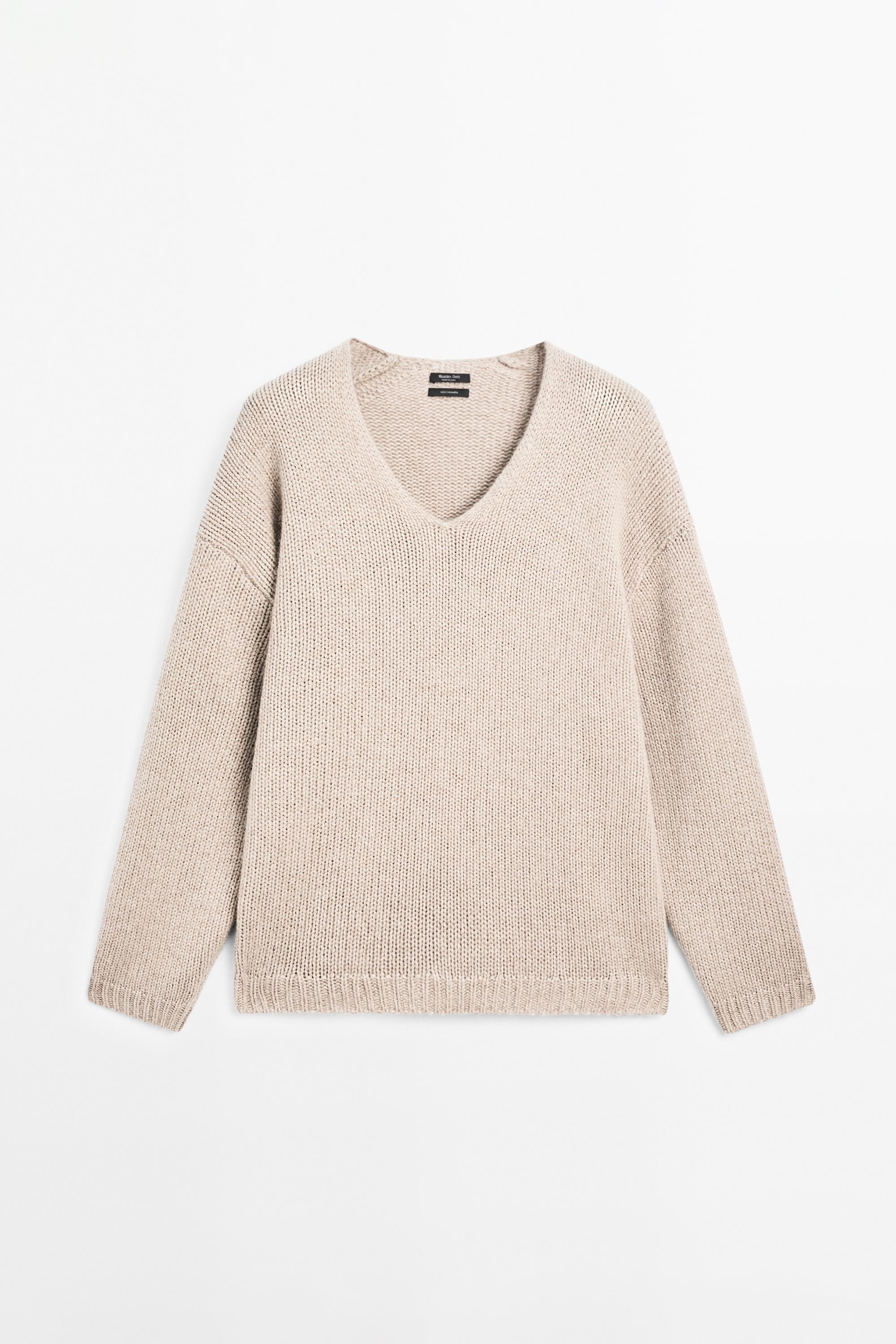 Pull à col en V 100 % cachemire